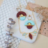 Handmade Polymer clay earrings Mix and Match in burgundy and pale blue